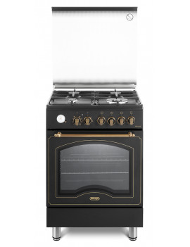 DELONGHI PEMA664CL CUCINA 60CM 4 FUOCHI 1 TRIPLA CORONA FORNO ANTRACITE CE A