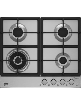 BEKO HIAW64226SXE PIANO COTTURA A GAS 4 FUOCHI 60CM INOX GRIGLIE GHISA