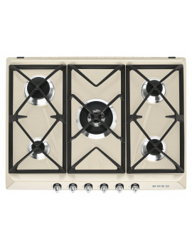 SMEG SR975PGH PIANO COTTURA GAS 5 FUOCHI 70CM LINEA DESIGN VICTORIA PANNA