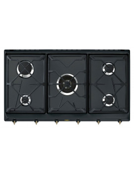 SMEG SRV896AOGH PIANO COTTURA GAS 90CM 5 FUOCHI LINEA COLONIALE ANTRACITE